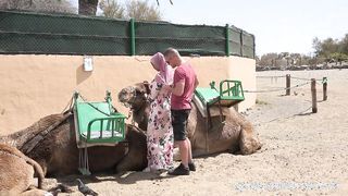 Óriási tőgyes arab kishölgy szexelése