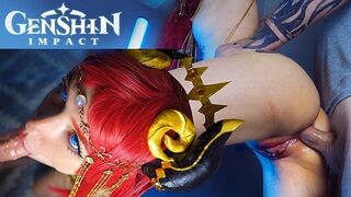 Keleti táncosnő nilou popókáját keményen megdugja a pöcse – genshin impact cosplay